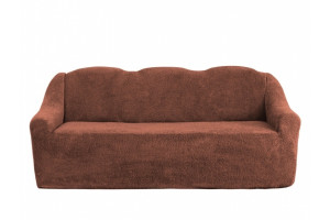 Чехол на трехместный диван плюшевый Venera "Sofa soft", Коричневый Чехол на трехместный диван плюшевый Venera "Sofa soft", Коричневый