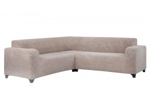 Меховой чехол на угловой диван Капучино